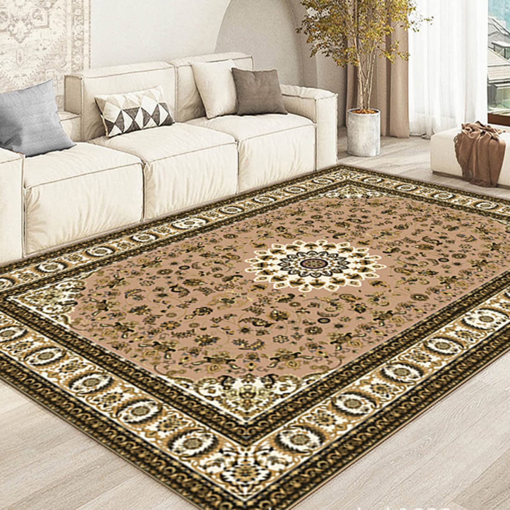 ペルシャ絨毯 花柄 緑色ラグ長方形 ペルシャ絨毯 花柄 緑色ラグ長方形